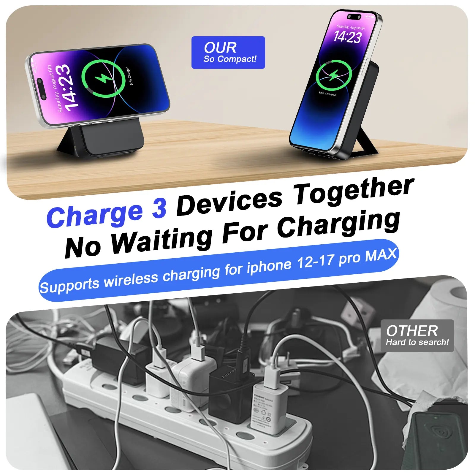 Magnetic Portable Wireless Fast Charger - 10000mAh Smart Power Bank with 22.5W PD Quick Charge and LED Display, Compatible with iPhone Series