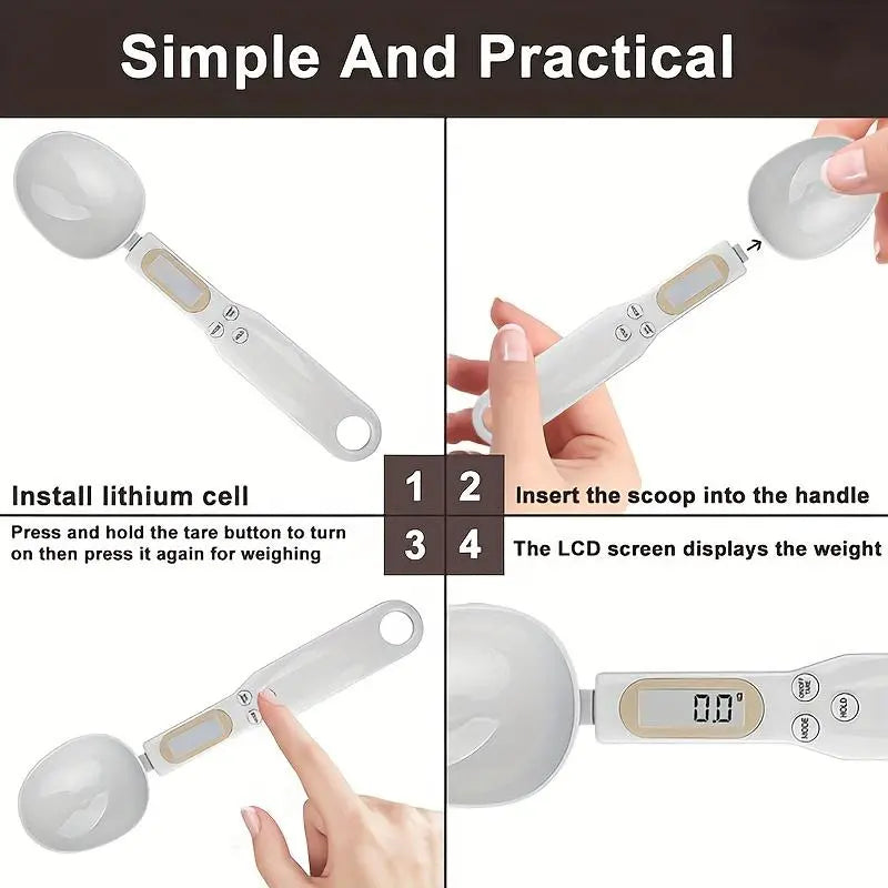High-Precision Electronic Measuring Spoon and Scale with Digital Display for Cooking and Baking